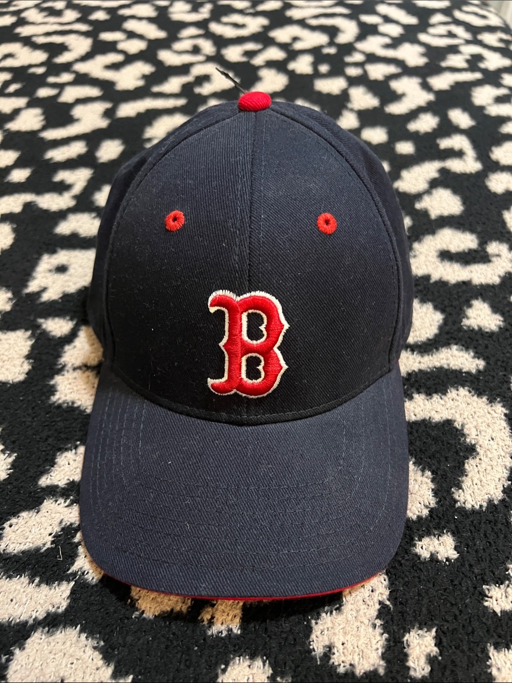 Kids Navy Baseball Cap with Red 'B' Logo